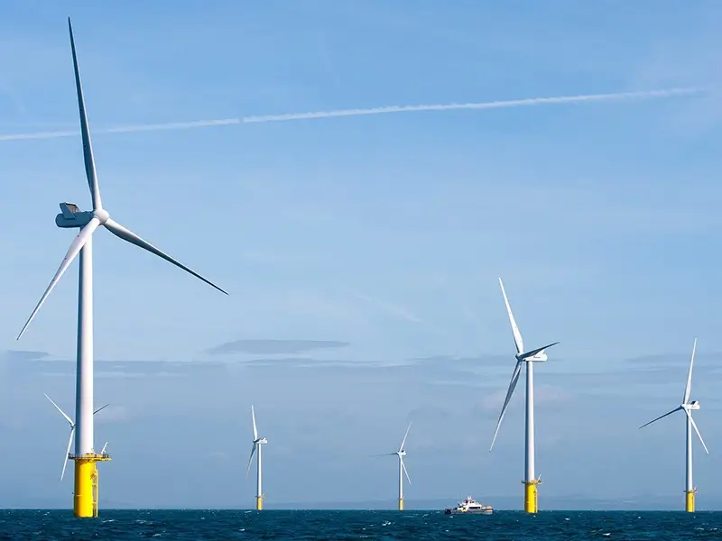 Offshore wind farm in the day light