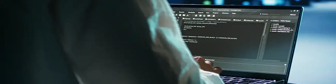 Person typing on laptop